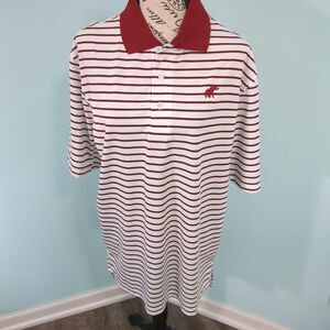 Tusk Wear Alabama Crimson Tide Shirt Mens medium Gray Striped SEC Football polo